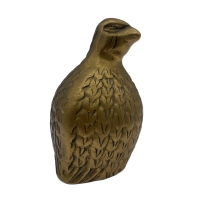 Vintage Brass Quail Bird Figurine Paperweight 3''