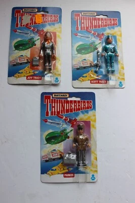 THUNDERBIRDS MATCHBOX 3 3/4 POUCES " FIGURINES "1992 MOC 3 X NICE SET ! - Photo 1/4