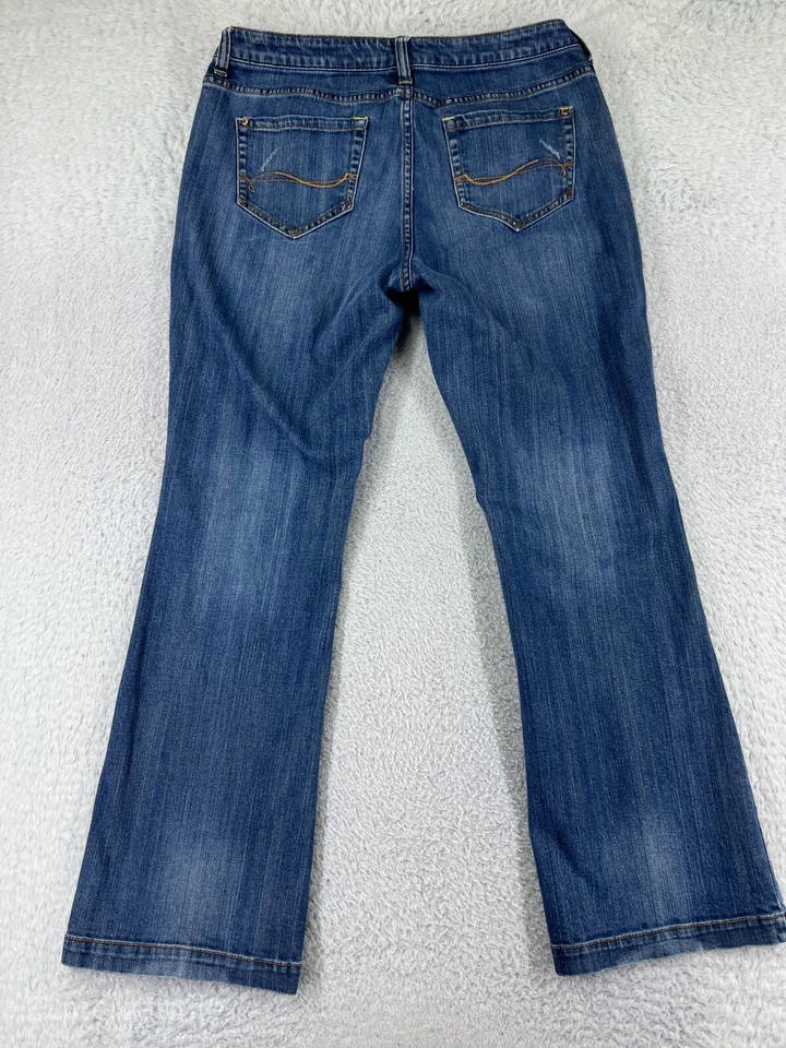 Pantalones de mezclilla Hillard And Hanson para mujer 12 azules mezcla de algodón corte bota premium Foto 2 de 4