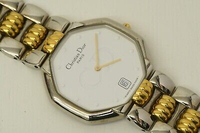Authentic Christian Dior 31mm Watch Combi Octagon White Date Authentic Christian Dior 31mm Watch Combi Octagon White Date
