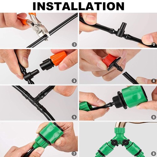 Drip Irrigation System Kit Automatic Quick Connector Adjustable Garden Watering - Picture 3 of 8