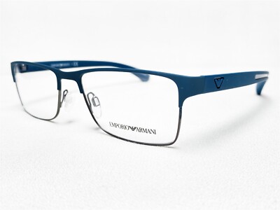 NEW Emporio Armani EA1052 3154 Mens Petroleum Rectangle Eyeglasses Frames 53/17