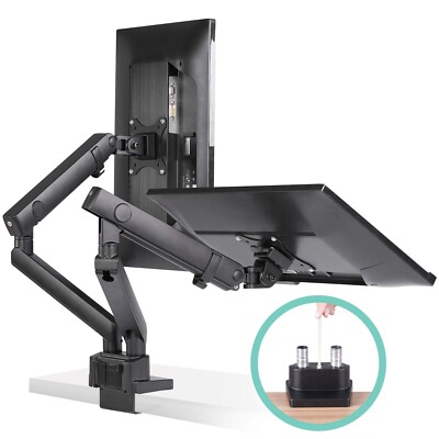EleTab (ELTGM06-2P) Dual Monitor Desk Mount Stand Aluminum Articulating LM05