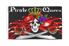 12x18 12"x18" Jolly Roger Pirate Queen Sleeve Flag Garden