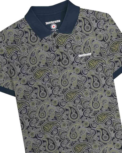 Polo Para Hombres Lambretta Clásico Estampado Paisley Mod Retro Ska Informal Tallas M a 4XL - Imagen 43 de 81
