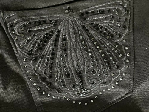 Express Womens Black Jeans Mia Ultra Skinny Size 6 Embellished Pockets Vintage - Picture 2 of 12