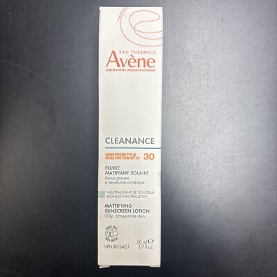 Avene Cleanance Mattifying Sunscreen Lotion Broad Spectrum SPF 30 1.7oz Exp03/26