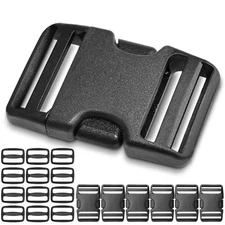 6 Set 1.5 Inch Plastic Buckles for Strap,6 pcs Quick Release Buckle+12 pcs Tr...