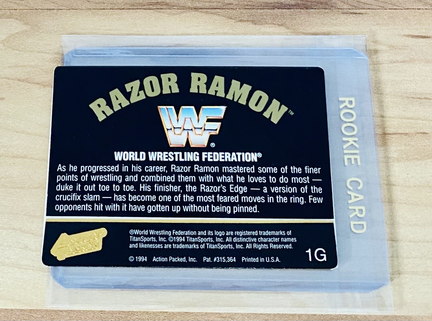 1994 Action Packed WWF 24 KT Gold Razor Ramon Rookie Card #1G WWE🌟RARE NM - Picture 2 of 2