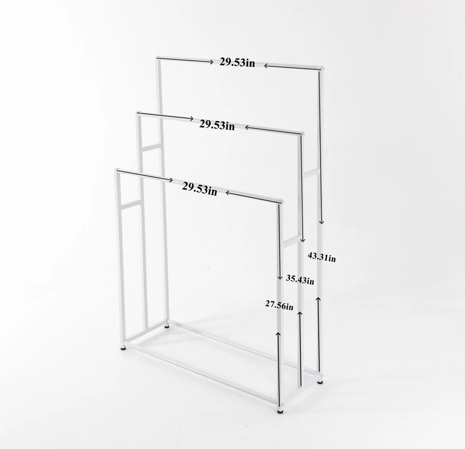 Toallero grande independiente de 3 niveles soporte de techo - Imagen 4 de 4
