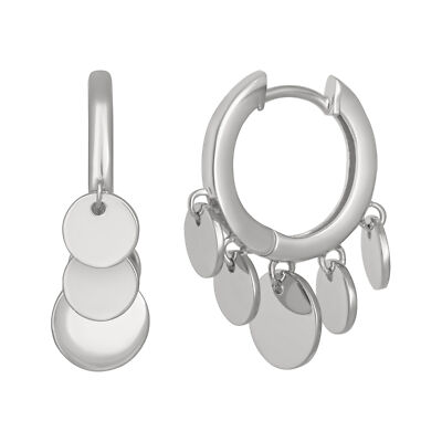 Cai Women Ohrringe Creolen Plättchen Anhänger 925 Silber glanz 1,5 cm Damen NEU