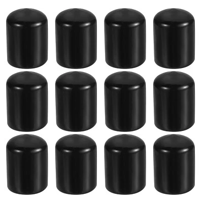 UXCELL 12 Pcs 3/4" ID Round Rubber End Caps Flexible Rubber Bolt Covers Caps Black