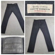 Levi's Premium 510 Jeans Men's 31x29 Black Skinny Fit Stretch Denim Big E