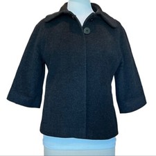 Tahari Women s Coat Blazer Jacket Size 8 Wool Cashmere Blend Dark Charcoal Grey