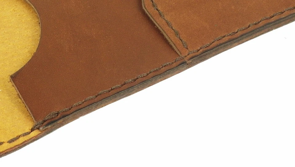 VERTICAL GENUINE LEATHER WAIST POUCH HAND SEWN OF COWHIDE CASE COVER FOR PHONES - Image 3 of 4