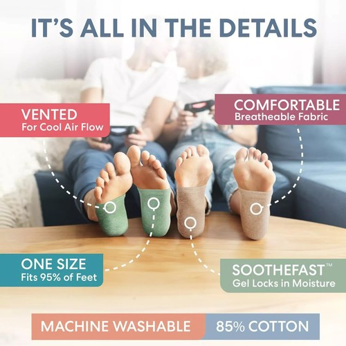 Moisturizing Heel Socks for Cracked Heel Treatment - 2 Pairs - Socks for Dry ... - 第 7/8 張圖片