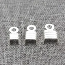 20pcs of 925 Sterling Silver Crimp End Tips Caps for Bracelet Leather Cord
