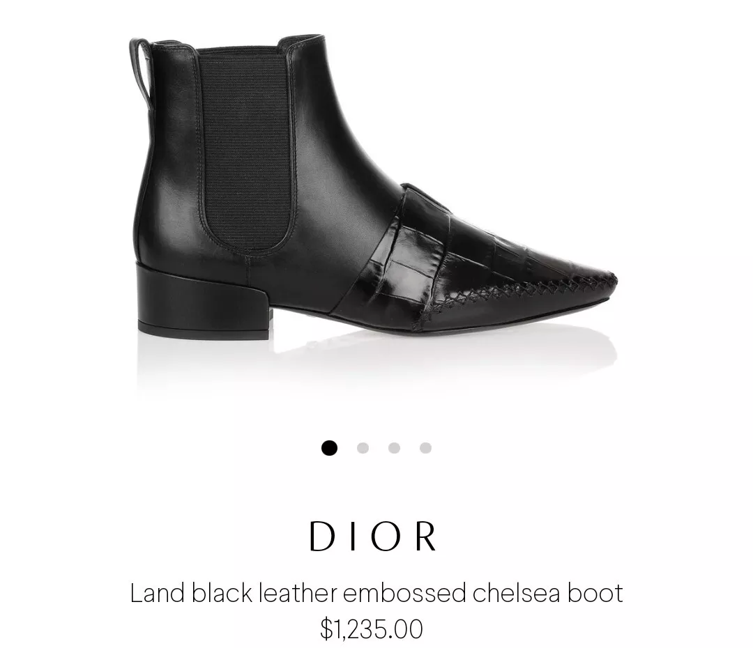 Bottes femme Christian Dior Landy cuir noir gaufré Chelsea pointure US 6/EU 36