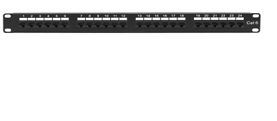 Cmple - 24 Port Cat6 Network Patch Panel, Cat 6 Rackmount Wall Mount Category 6