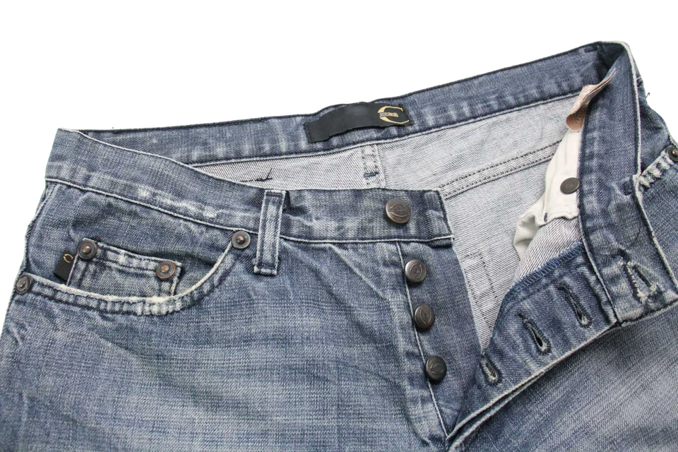 Just Cavalli Jeans Homme W33/L30 Droit Distressé Éclairci Bouton - Photo 4/4