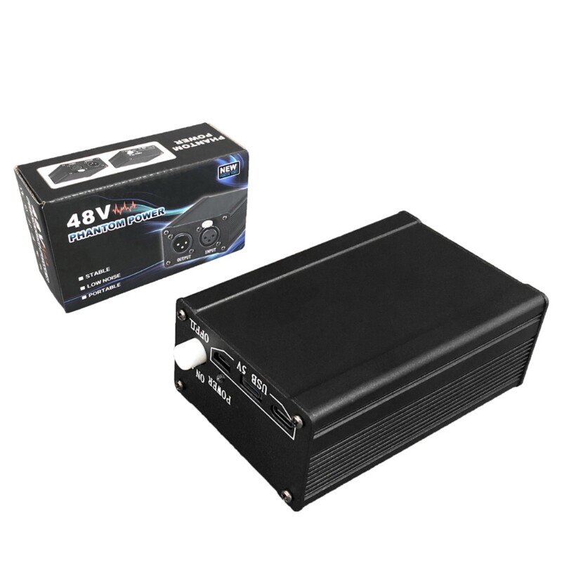 Microphone Phantom Power Supply 48V Power Support Builtin 2200mAh