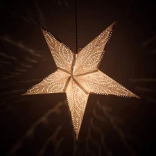 Indian Handmade White Paper Star Lantern Lamp Christmas Party Hanging Lamps