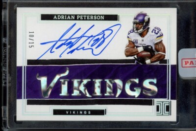 2022 Impeccable #ILA-ADP ADRIAN PETERSON Logo Autographs On-Card #10/15