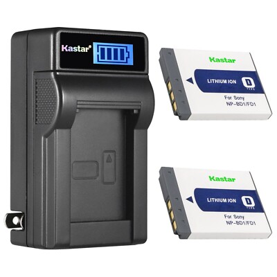 Wall Charger & 2 battery for Sony BD1 DSC-T700 T900 TX1