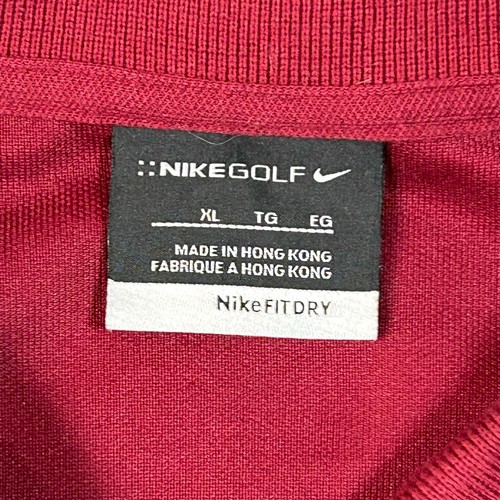 Nike Golf Fit Dry Men's XL Short Sleeve Red Polo Shirt Cotton Poly Blend - Picture 2 of 16