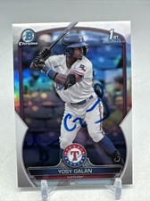 Yosy Galan SIGNED 2023 Bowman Chrome Refractor BCP-221 Texas Rangers