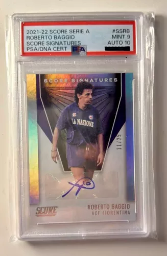 PANINI SCORE SERIE A 2021-2022 SIGNATURES ROBERTO BAGGIO 11/25 FIORENTINA PSA 10