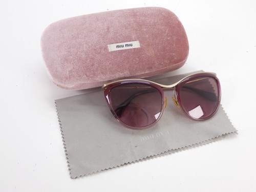 Miu Miu Sunglasses Cat Eye Gold Pink SMU51P Gradient Lenses With Case Womens - Picture 2 of 22