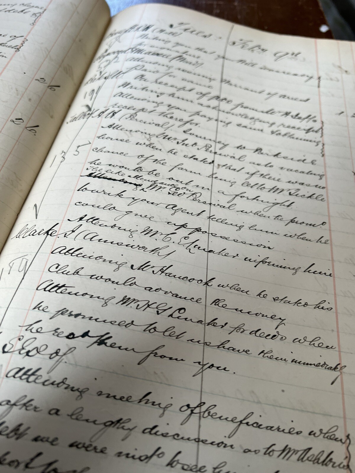 antique 1896 ledger accounts Day Minutes book Hand Written Shrewsbury History - Picture 11 of 21