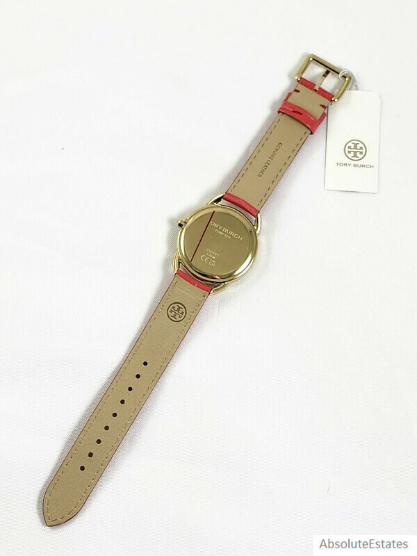 NEW Tory Burch Gold Moon Phase Leather Miller Ladies Watch