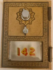 Vintage Brass US Post Office Mail Box Doors Combo Lock Keyless (25 Available)