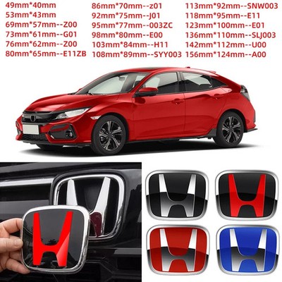 1pcs Car Front Head Hood Bonnet Emblem Rear Tail Bumper For Honda Civic Fit Jazz