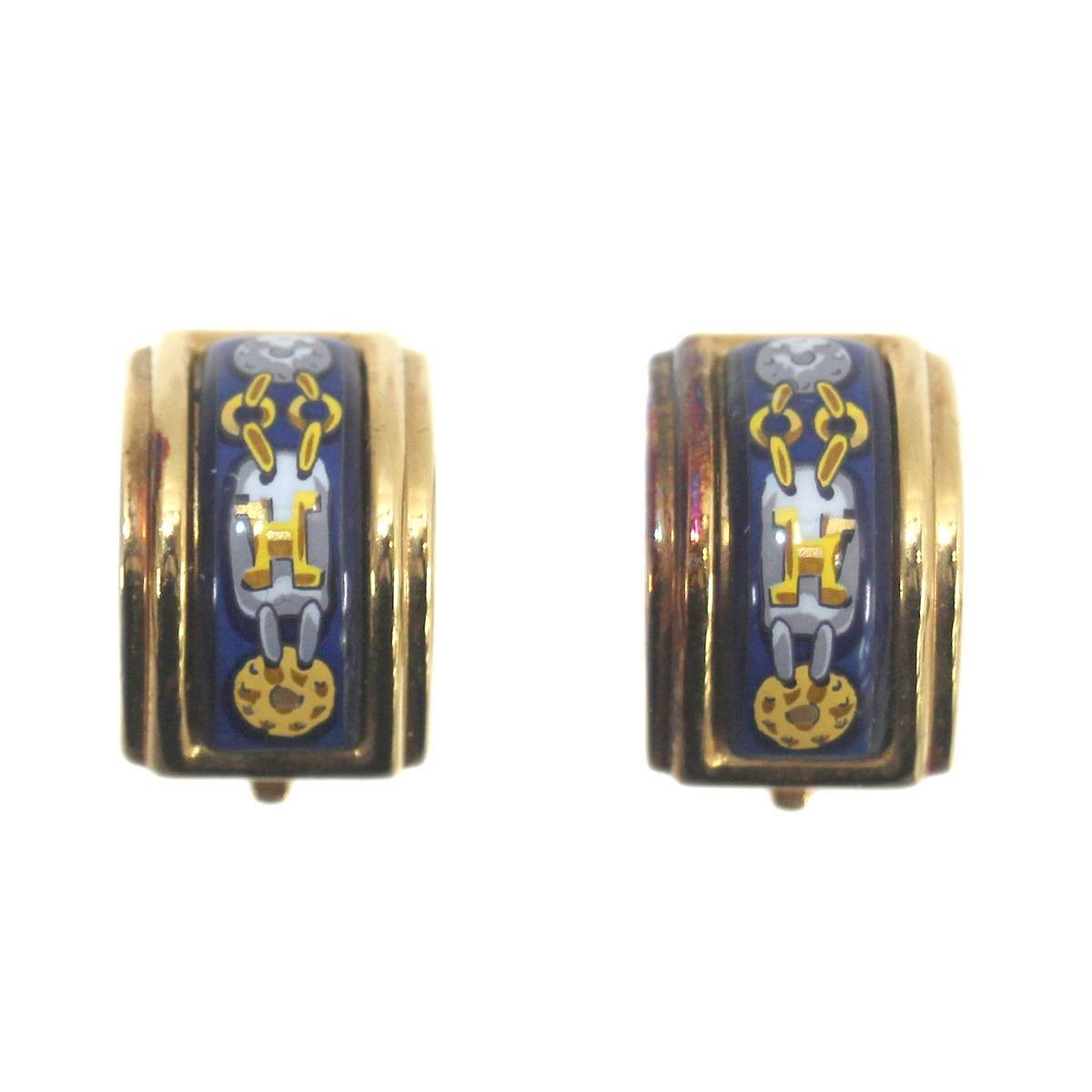 HERMES enamel bangle with musical motif in gold and black made in Austria-image