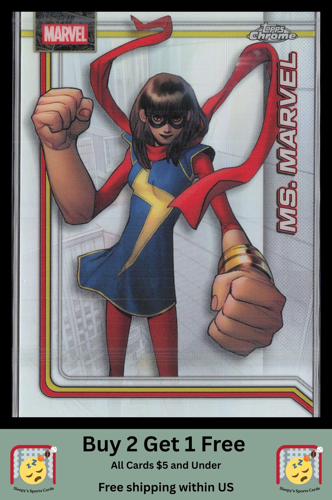 Ms. Marvel 2026 Topps Chrome Marvel Comics #83 Refractor