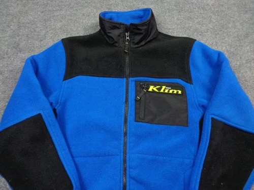 Klim Everest Fleece Jacket Mens Small Black Blue Full Zip Mid-Layer image 2