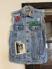 VTG 90s Levi's Trucker Denim Vest Made in USA 71500-2214 Mens Large Patch 1 of 1