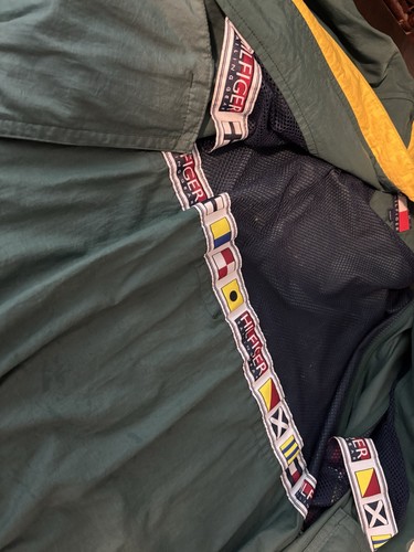 Vintage Tommy Hilfiger Jacket Mens Large Green Hooded Windbreaker Spellout 90s by Tommy Hilfiger, Size L, $49.95 - Photo 16