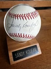 Sandy Koufax Autographed Baseball w/ Score Board COA & Display Case