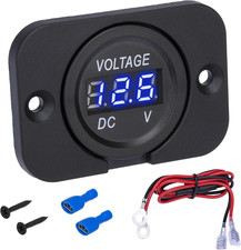 Car Battery Voltage Meter, Waterproof DC 12V 24V Digital Volt Meter, 12V Battery