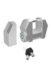 Trailer Tongue Coupler Lock, Dia 1/4'', Extra Wide 1.2'' Span, Latch Silver