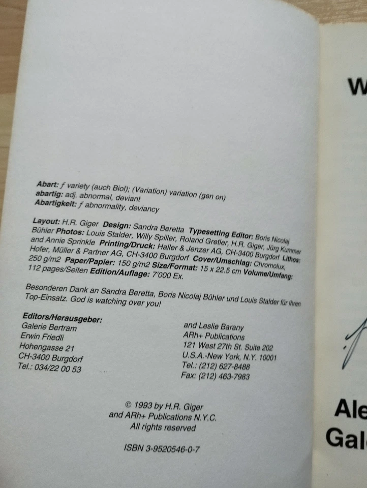 HR GIGER - Watch Abart 1993 - Signiert mit Widmung  - Bild 2 von 4