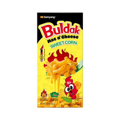 Buldak Mac & Cheese Sweet Corn Flavor with Adjustable Spice, 5.82 oz