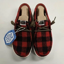 Hey Dude Women's Wendy Buffalo Plaid Red/Black NIB! 2025