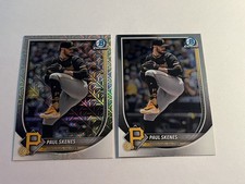 2025 Bowman Chrome Paul Skenes Mojo And Base Lot #30 Pittsburgh Pirates
