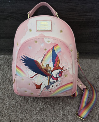 Loungefly She-Ra Princess of Power Mini Backpack Pink Rainbow Faux Leather