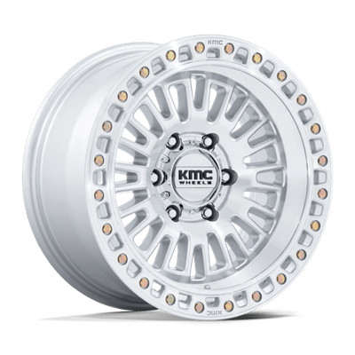 KMC KM554 Aztec Gloss Silver W/ Machined Face Wheels: 17x8.5, 5x127/5x5.0, 0 mm